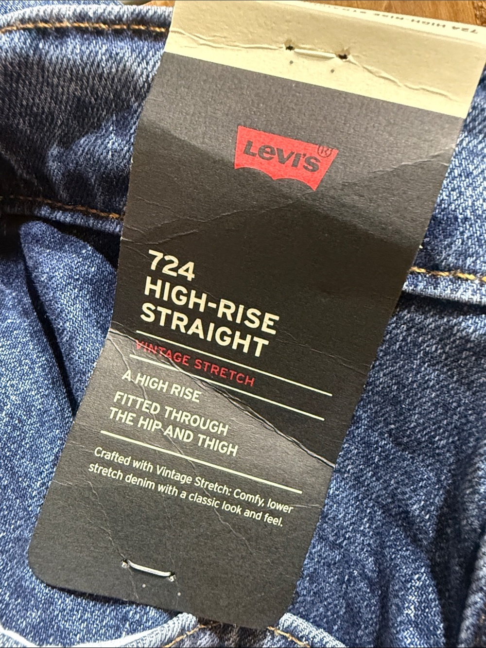 Levi's 724 High-Rise Straight Jeans - Dark Blue Denim